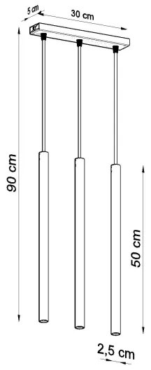 Sollux SL.1196 - Csillár zsinóron PASTELO 3xG9/8W/230V arany