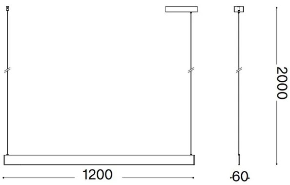 Ideal Lux - LED Csillár zsinóron DESK LED/36W/230V 120 cm CRI 90 fehér