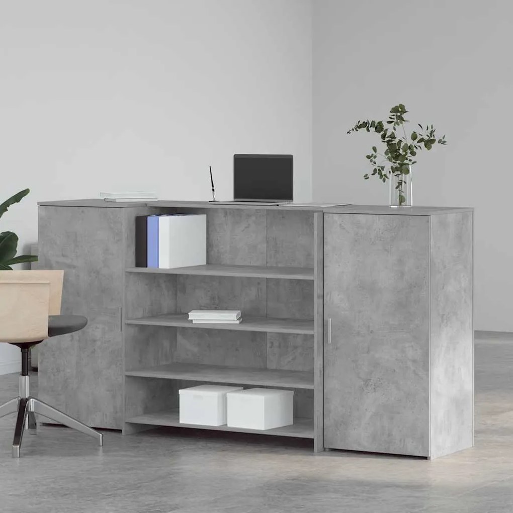 recepciós pult betonszürke 200x50x103,5 cm szerelt fa