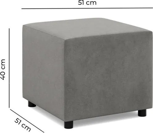 Zeus puff, bársony, 50x50, bézs