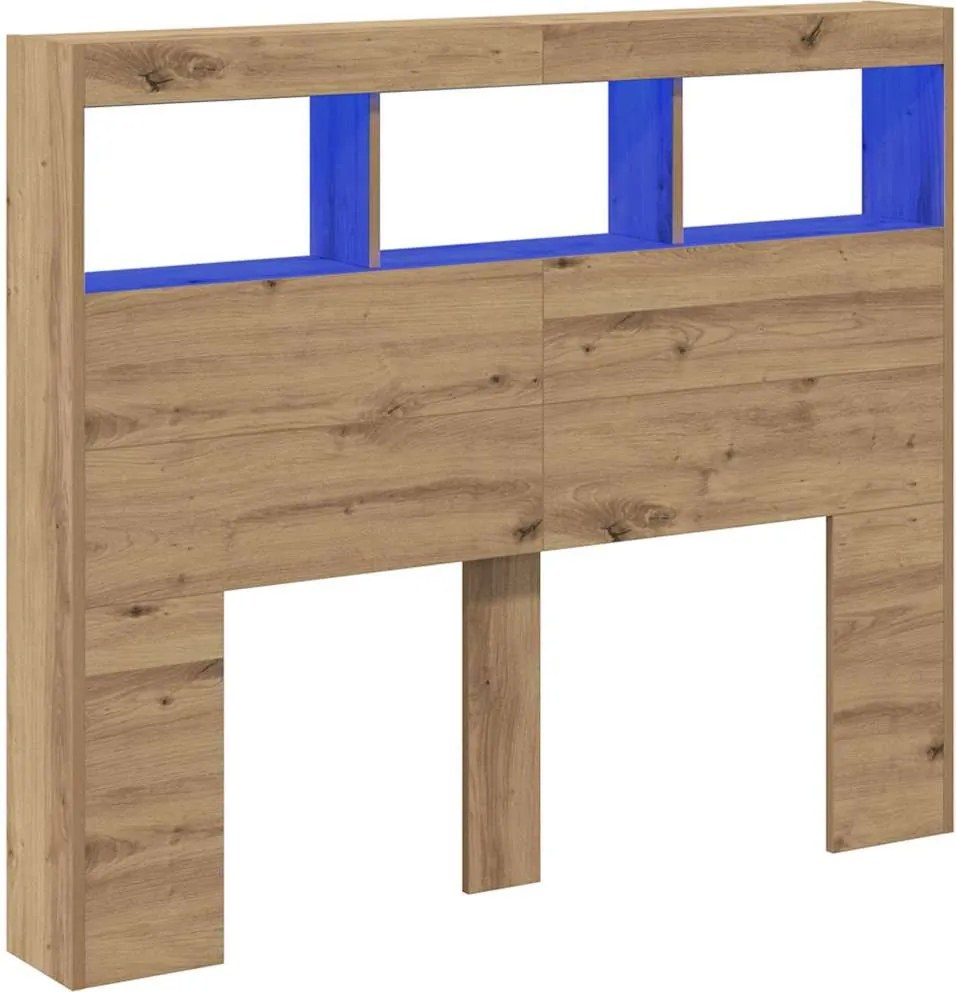 vidaXL Fejtámla polcokkal Artisan tölgy 120 x 17 x 102 cm Faanyag