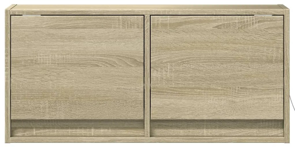 sonoma tölgy színű fali TV-szekrény LED-ekkel 80x31x35 cm