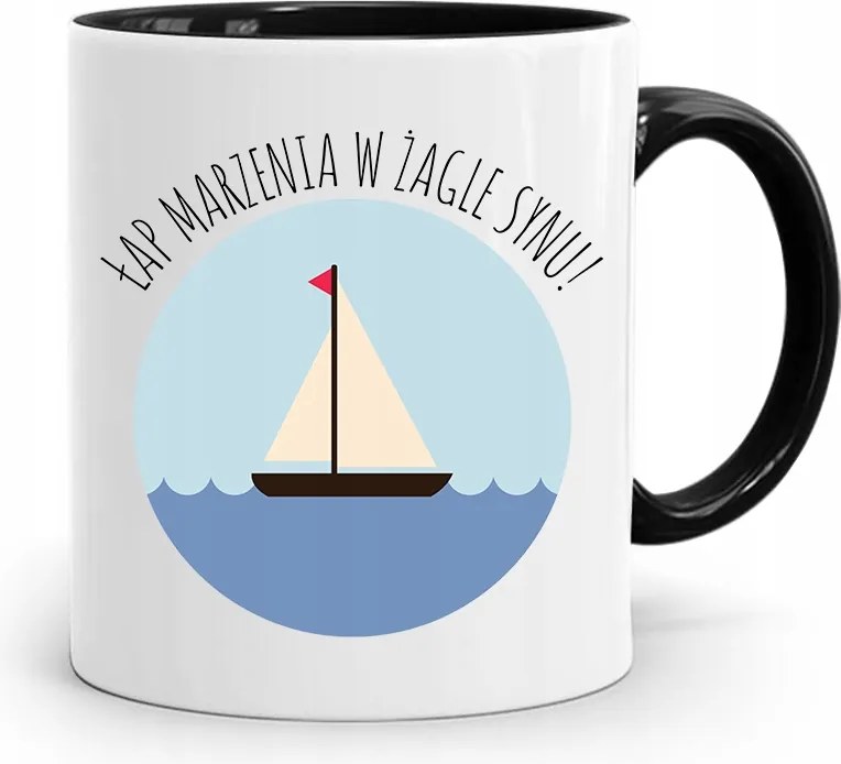 Bögre Fekete Ajándék Fiúnak Mancs Álmok A Vitorlában fényképes nyomtatással