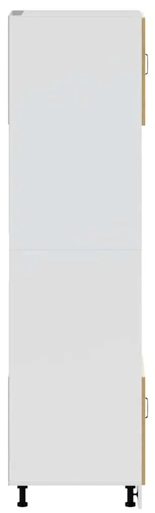 Kalmar 2 db kézműves tölgy színű szerelt fa sütőszekrények