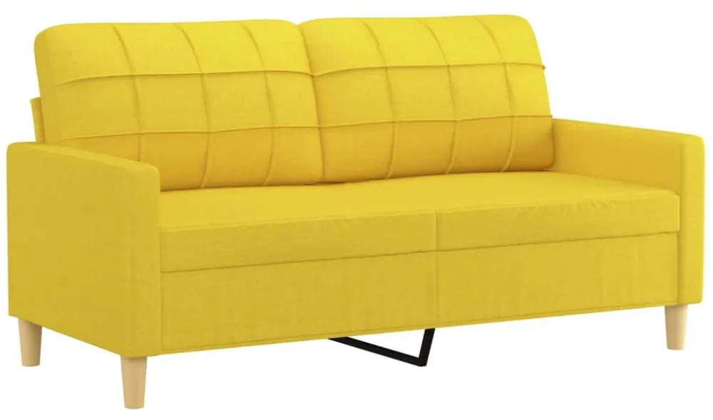 2 személyes világossárga szövet kanapé 140 cm