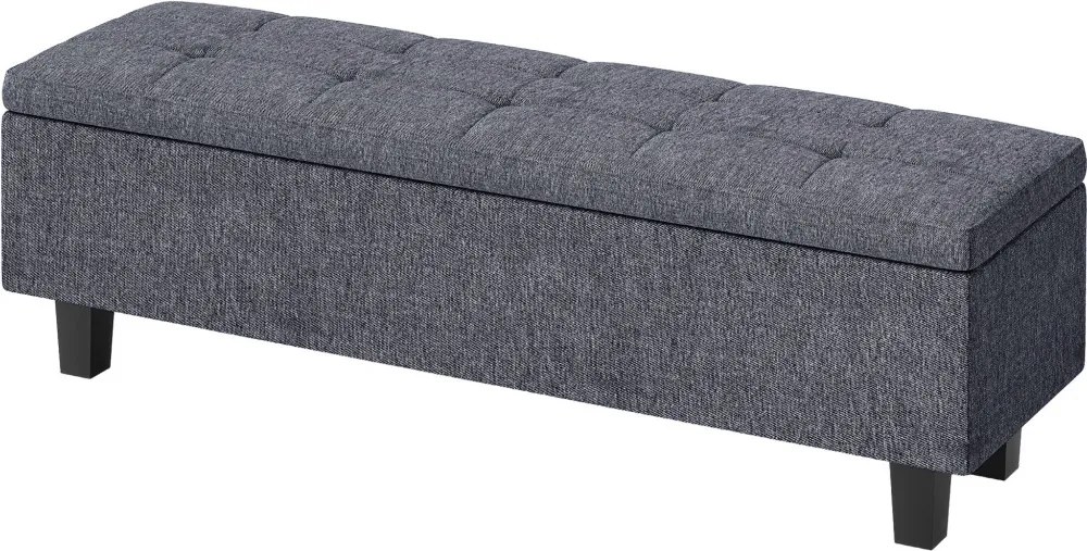Tárolópad lenvászon hatású kivitelben, gumifa lábakkal, nappaliba, hálószobába, előszobába, sötétszürke