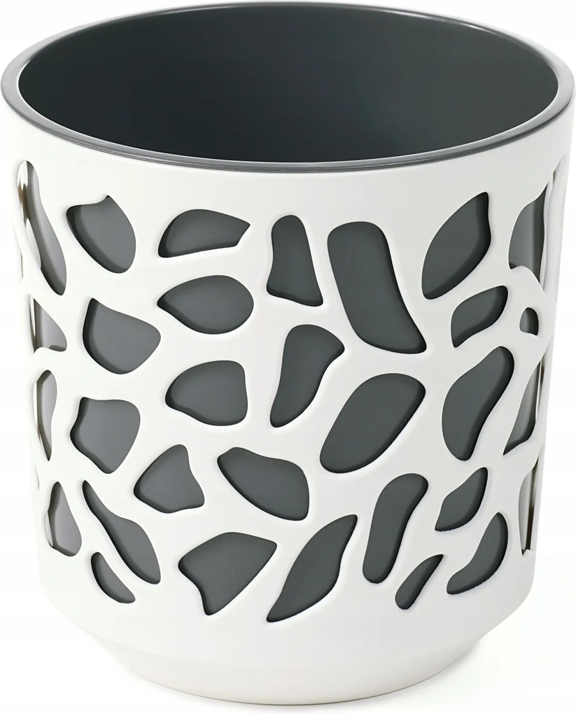Virágtartó műanyag bézs, szürke Lamela 19,5 cm x 19,5 x 20 cm