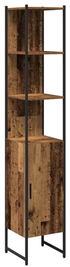 vidaXL Fürdőszoba bútor szett polcokkal ajtóval 4 pcs Régi fa Faanyag