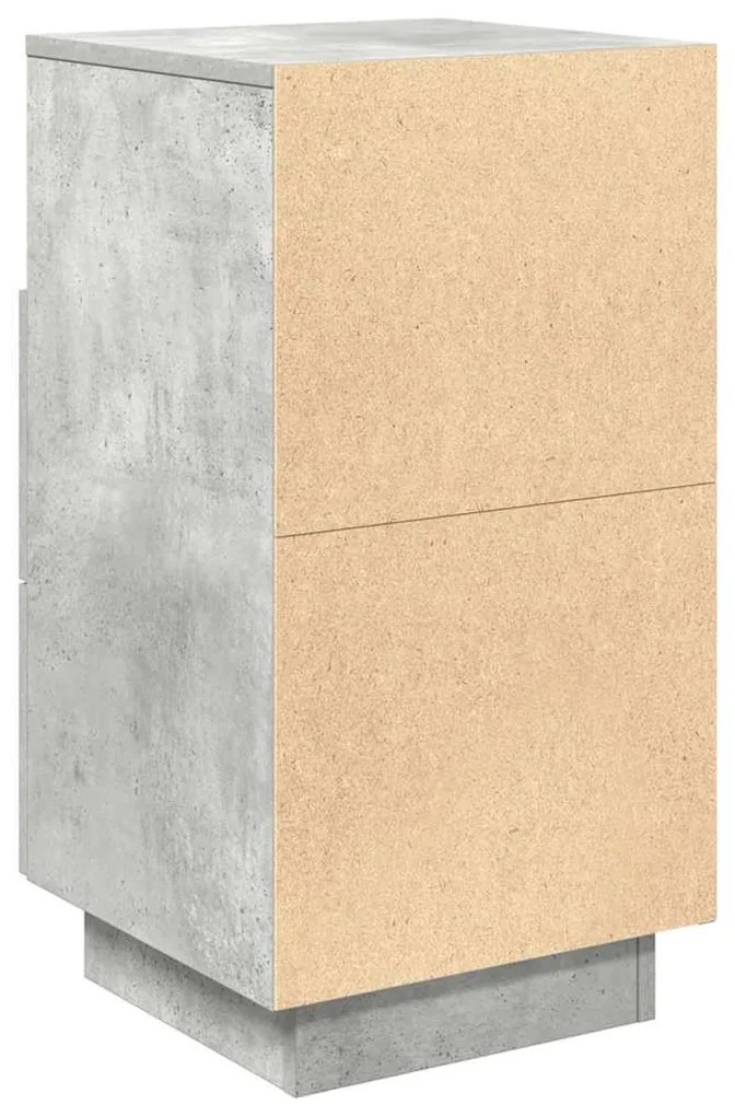 2 db betonszürke éjjeliszekrény 2 fiókkal 36x36x68 cm