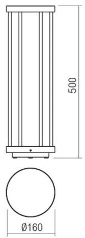 Redo 90578 - LED kültéri lámpa KALEN LED/8W/230V 3000K 50 cm IP65 antracit
