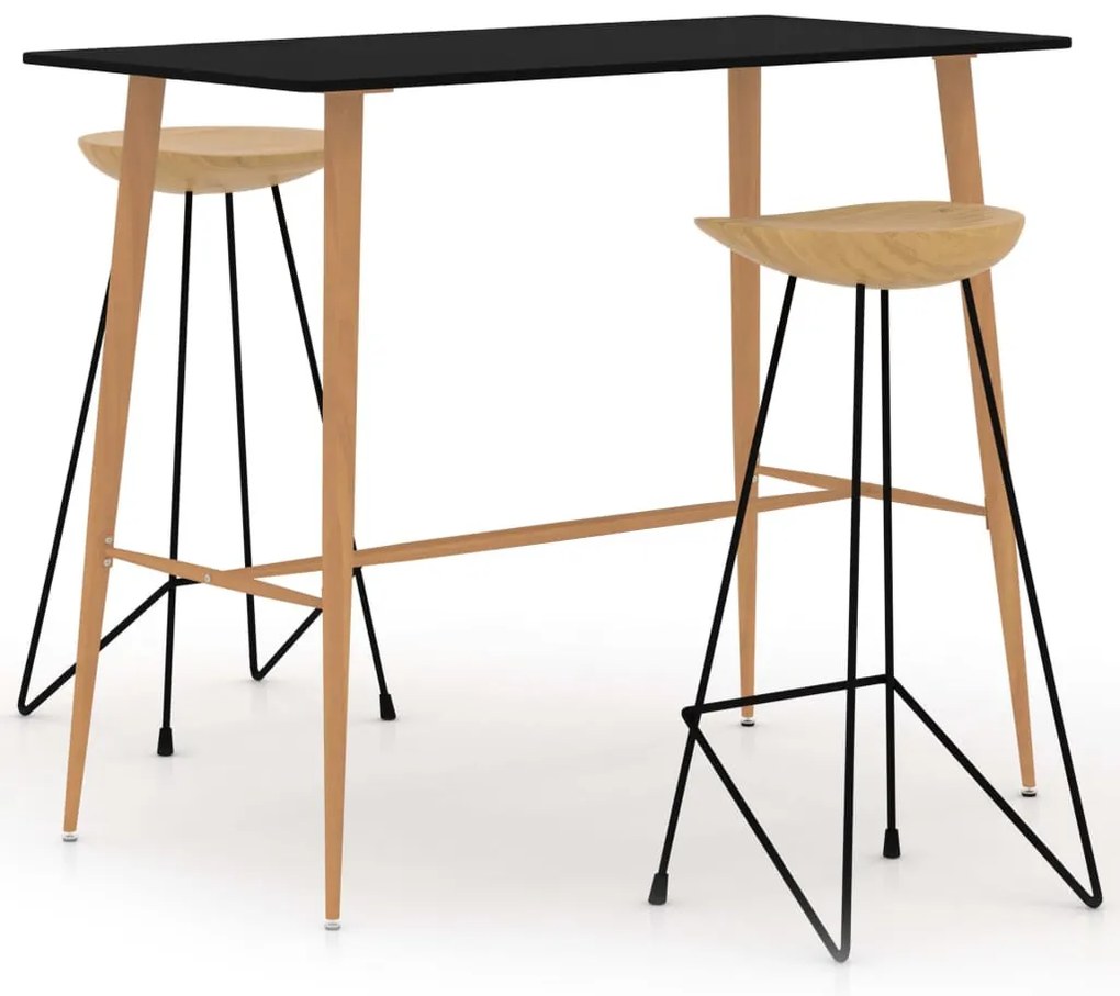 3 részes fekete bárszett