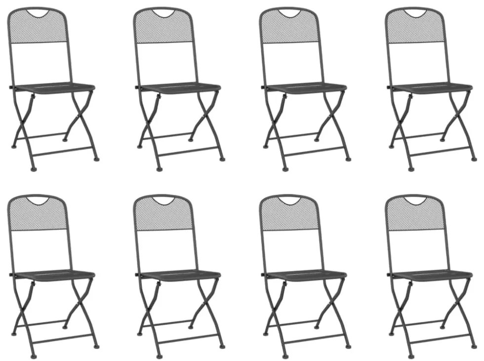 9 részes antracitszürke fémháló kerti étkezőgarnitúra