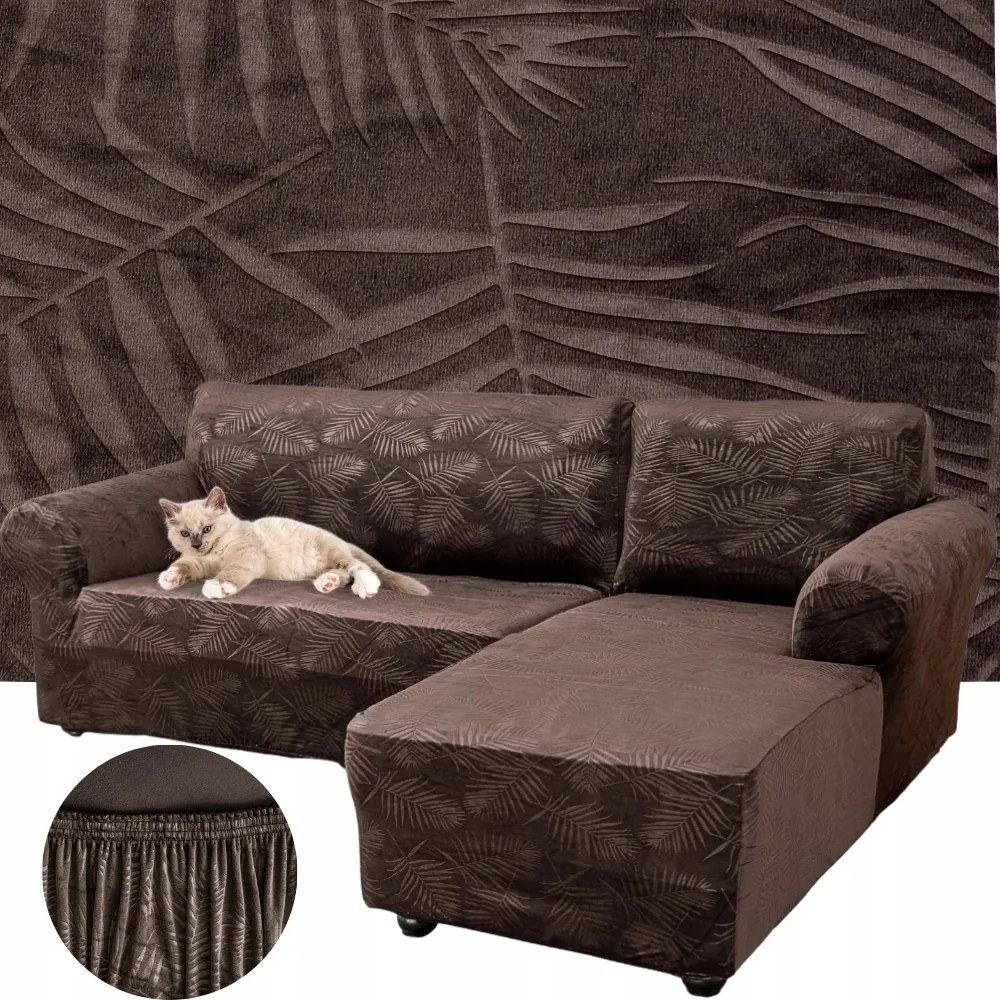 Sarok Huzat Kanapé Velúr Pálmalevél Jobbos 2+2 Oeko-tex