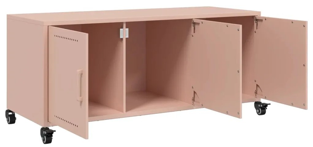rózsaszín acél TV-szekrény 100,5 x 39 x 43,5 cm