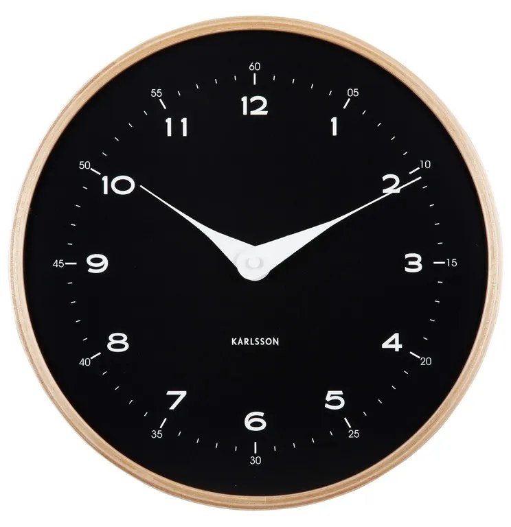 Karlsson 5995BK dizájner falióra, fekete, átmérő30 cm