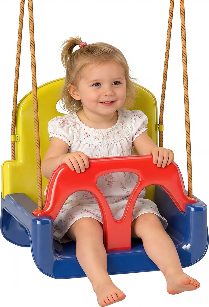 Outsunny 3 az 1-ben babahinta, állítható kötél, levehető háttámla, T-rúd, biztonsági öv, beltéri/kültéri, sötétkék | Aosom