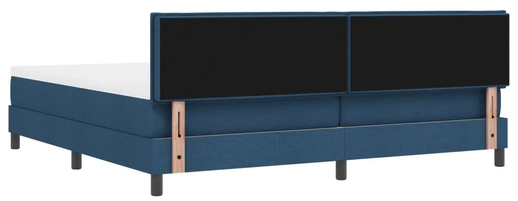 Box Spring Ágy Matraccal Kék 200x200 cm Szövet