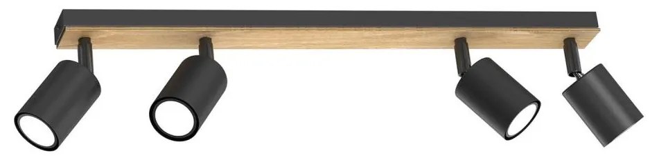 Spotlámpa TULON 4xGU10/8W/230V fekete/tölgy