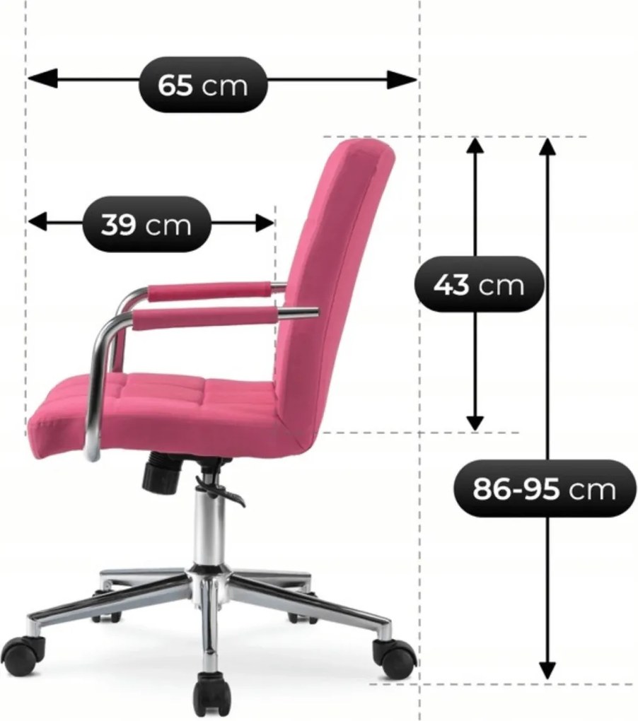 Forgószék ifjúsági rózsaszín ökobőr. ASTRO
