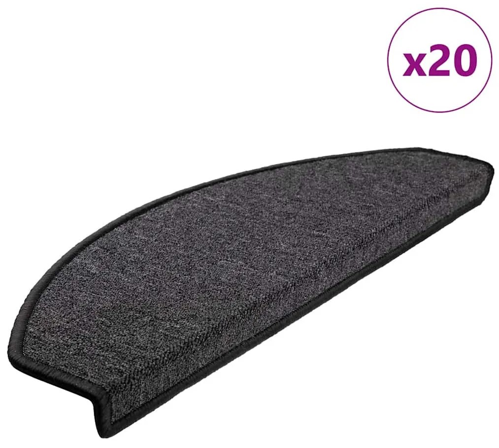 20 db antracitszürke lépcsőszőnyeg 65x24x4 cm