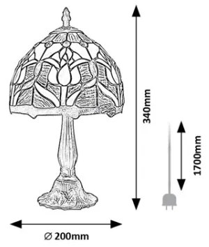 Brilagi - Tiffany vitrázs asztali lámpa LORAS 1xE14/40W/230V
