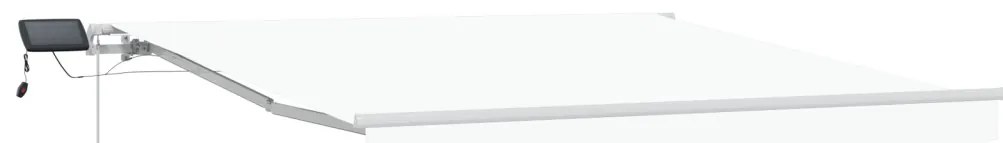 Kézi Behúzható Napellenző LED-del Fehér 300x250 cm