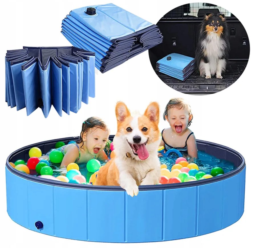 Összecsukható merevfalú Úszómedence járóka kutyáknak, háziállatok számára, 100 x  30 cm