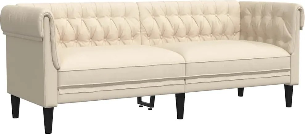 vidaXL 3 személyes vászon Chesterfield kanapé