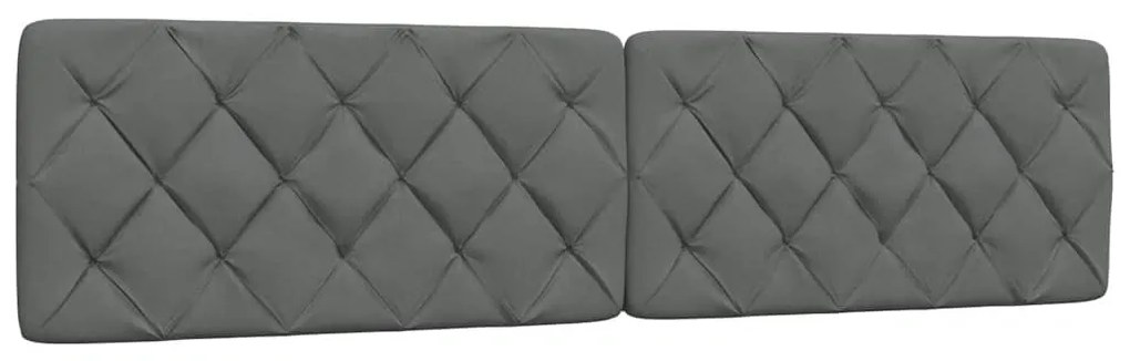 sötétszürke szövet ágykeret LED-es matrac nélkül 200 x 200 cm