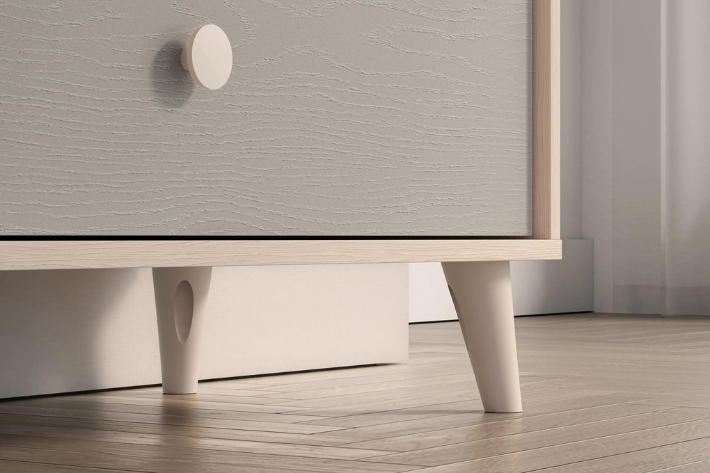 Marla komód 90 cm - sivatagi homok / szürke palládium