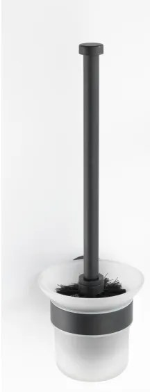 WENKO 24243100-WC-kefe BOSIO BLACK 10x35 cm rozsdamentes acél/ezüst/szatén