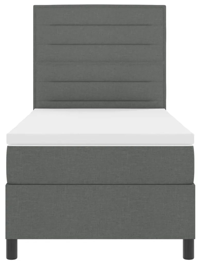 Rugós ágy matraccal és LED világítással - Sötétszürke, 90 x 200 cm szövet