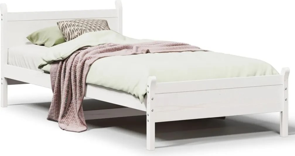 vidaXL fehér tömör fenyőfa ágy matrac nélkül 75 x 190 cm