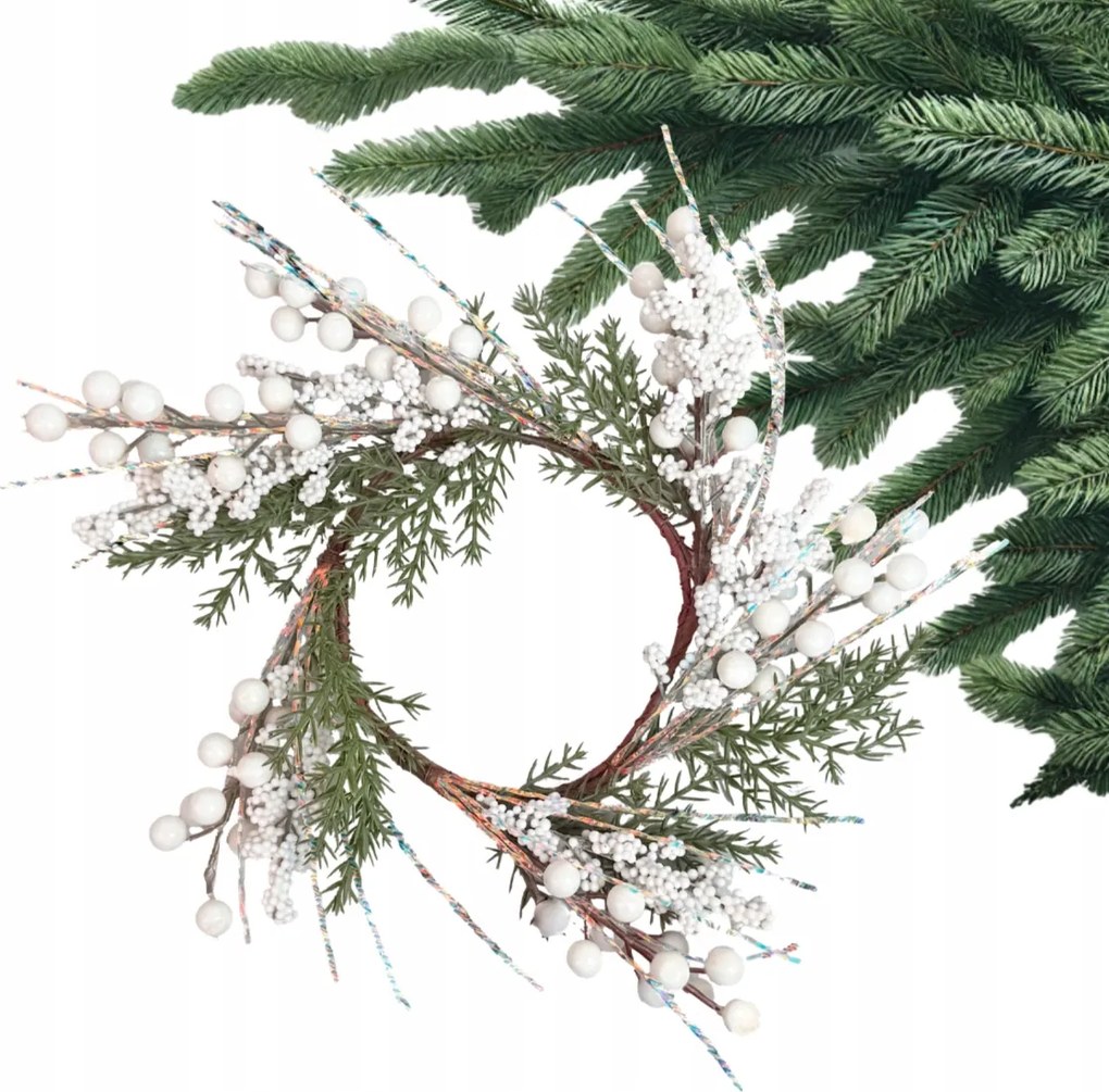 Karácsonyi Fehér Ajtó Koszorú Karácsonyi Jégcsap Galagonya Koszorú 40 cm