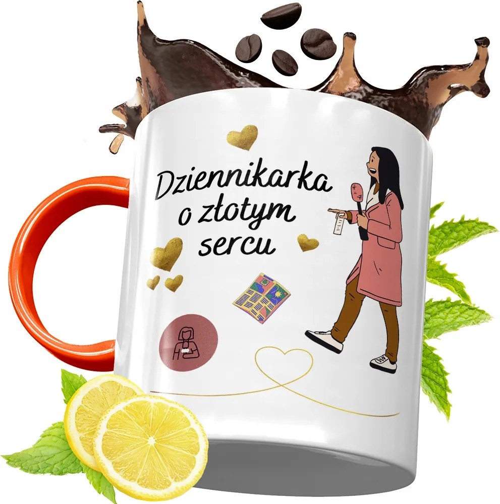 Narancssárga Bögre Újságírónak Ajándék fényképes nyomtatással