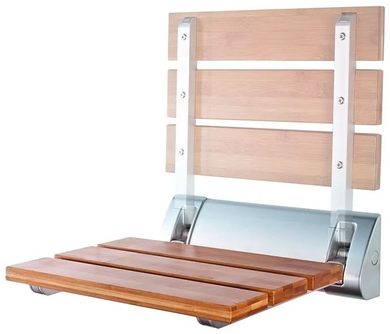 Aqualine, Zuhany ülőke 32x23cm, összecsukható, bambusz, AE236