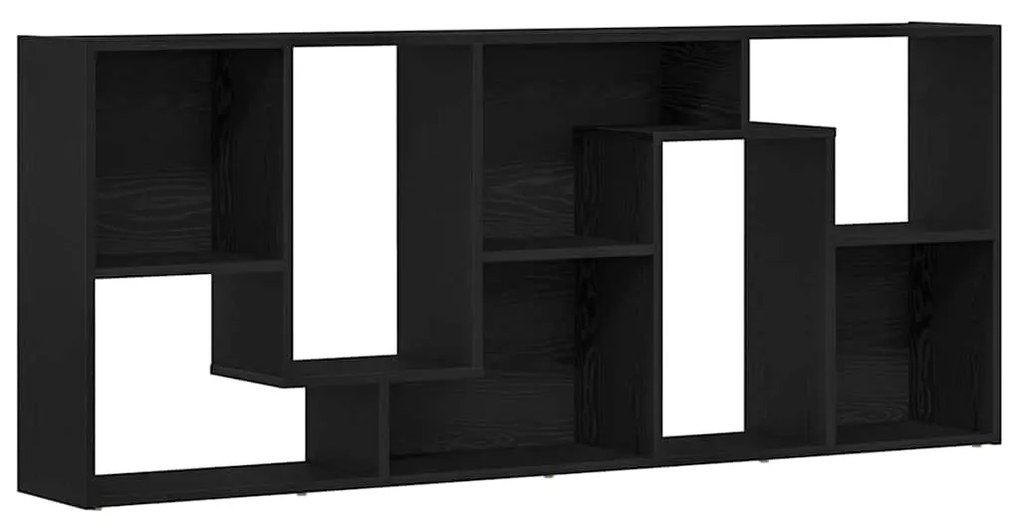 fekete tölgy színű szerelt fa könyvespolc 67 x 24 x 161 cm