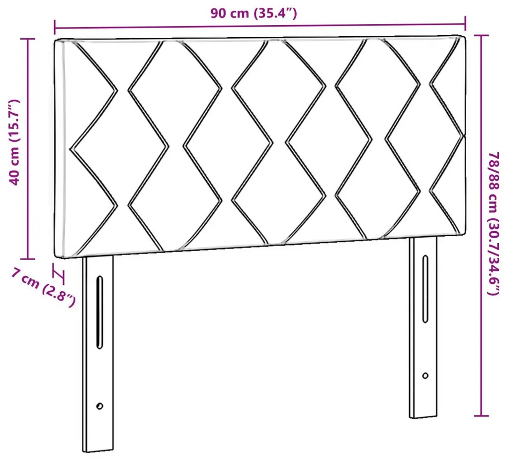Fejtámla fejtámlával Sötétszürke 90 cm Bársony