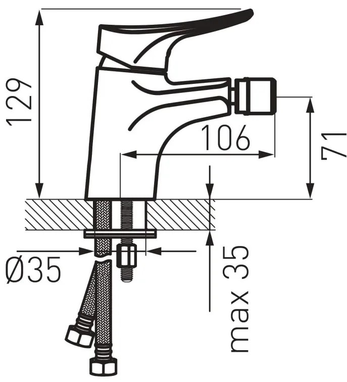 F-Design Brezza, bidé csaptelep, fényes króm, FD1-BRZ-6-11