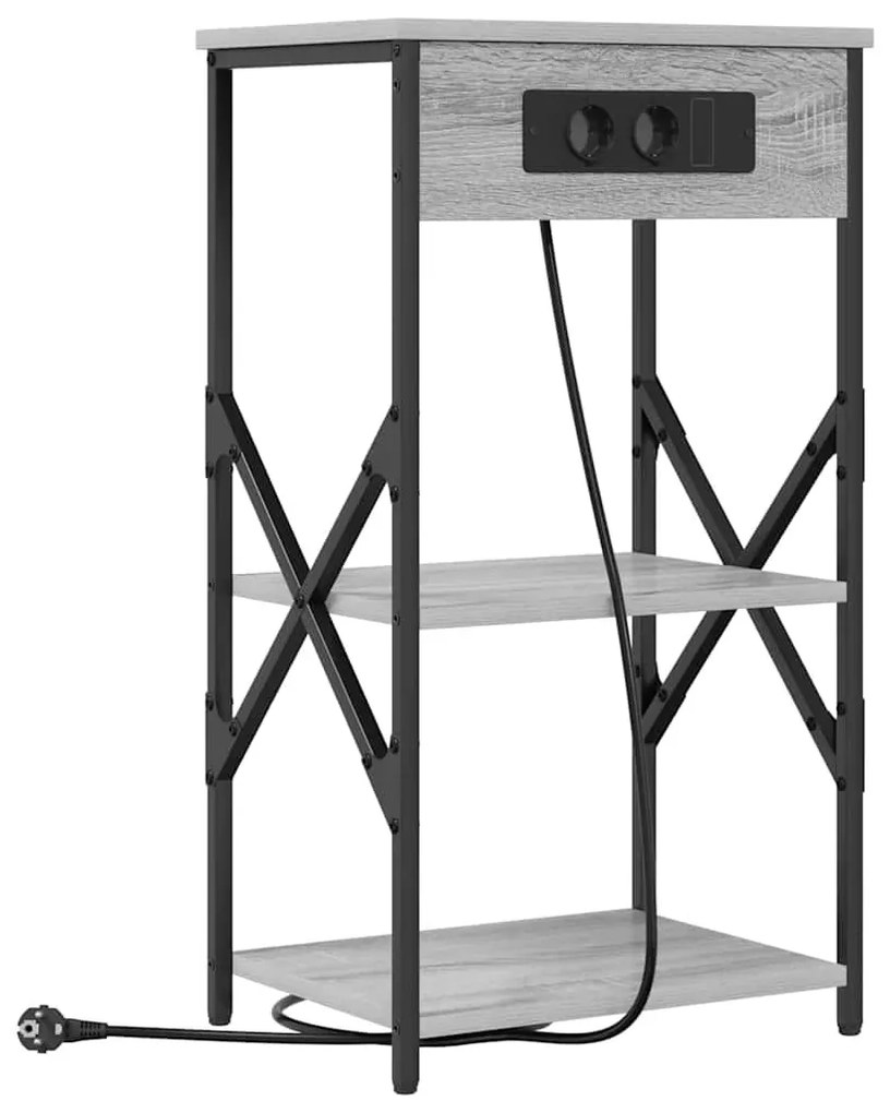 Éjjeli Szekrények 2 pcs Szürke sonoma 41 x 31 x 76 cm Faanyag