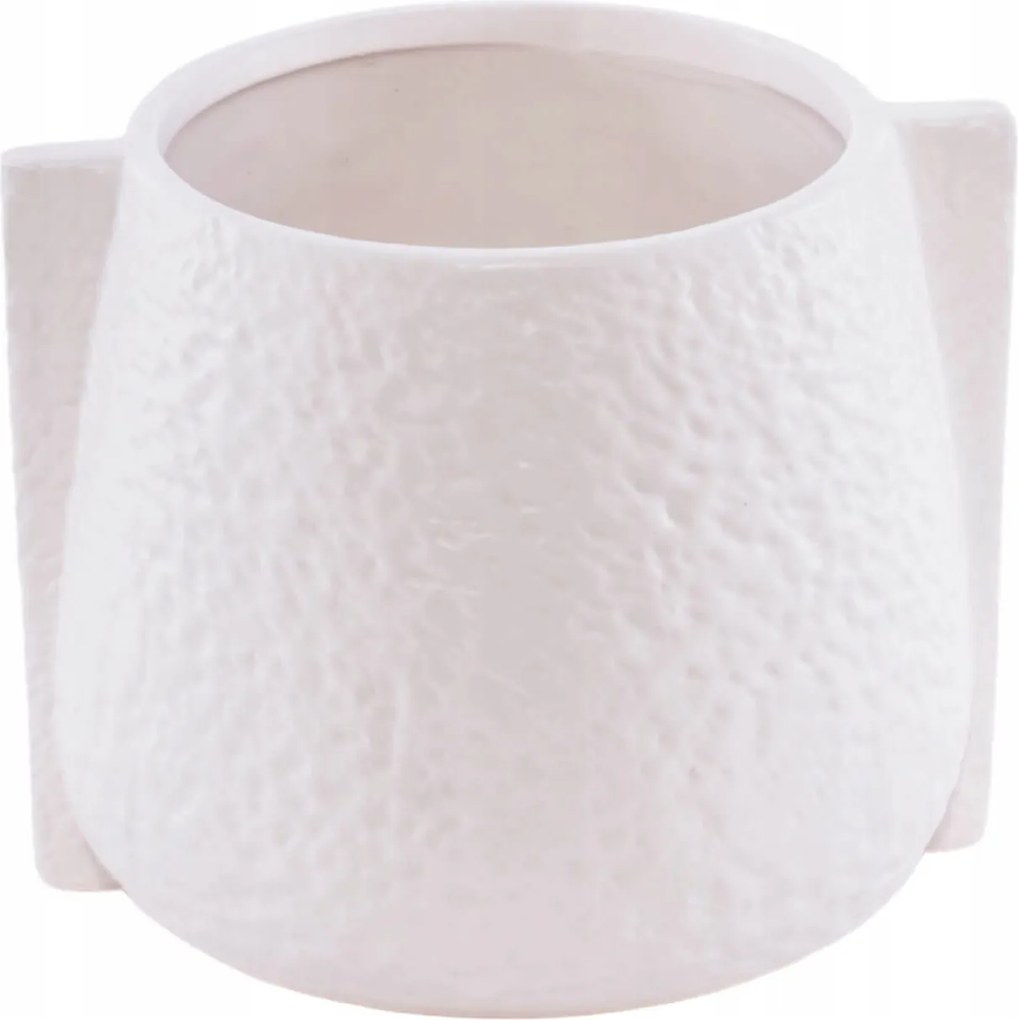 Modern kerámia kaspó fedél Papel fülekkel fehér 9,5 cm