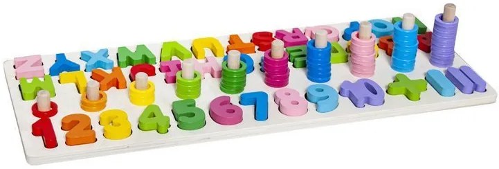 Wooden alphabet and numbers puzzle