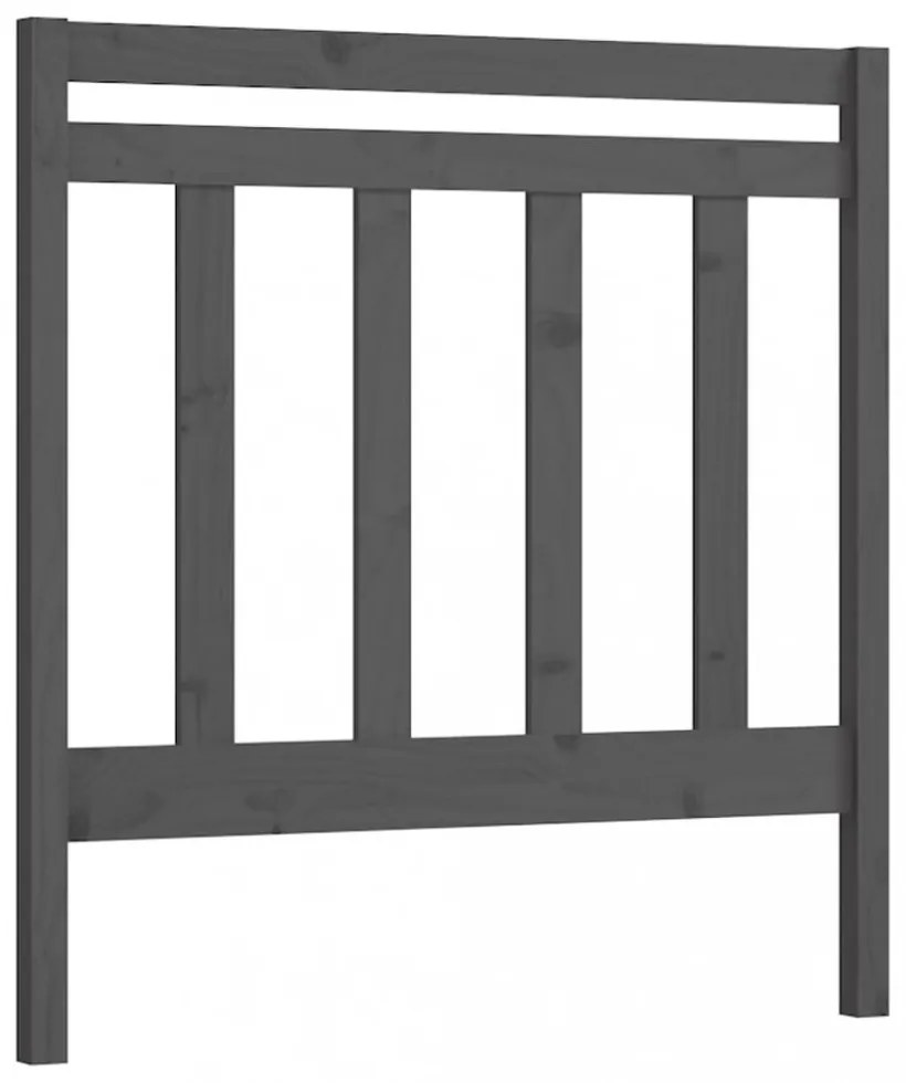 szürke tömör fenyőfa ágy fejtámla 106 x 4 x 100 cm