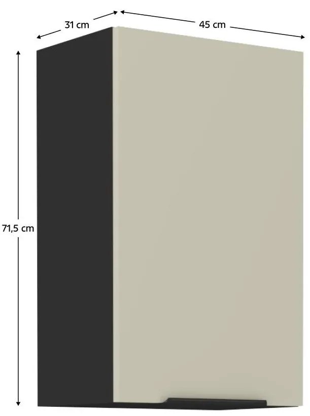 Felső konyhaszekrény Arikona 45 G 72 1F (kasmír + fekete) . 1097057