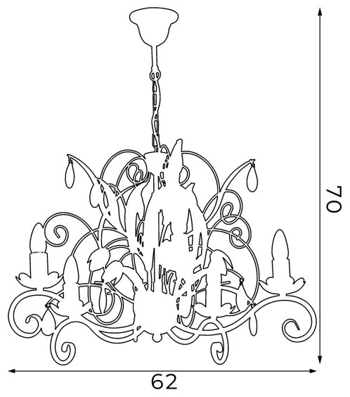 Csillár LUCE 5xE14/60W/230V