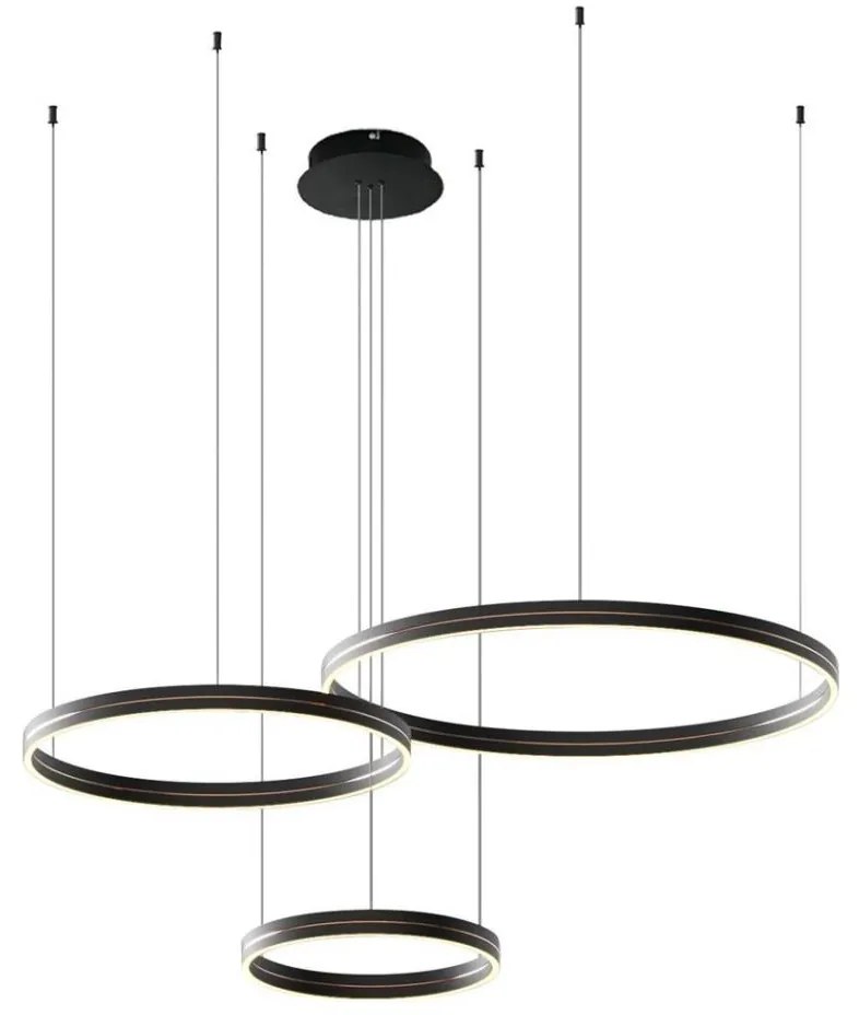 LED Csillár zsinóron GRAVITY LED/108W/230V fekete