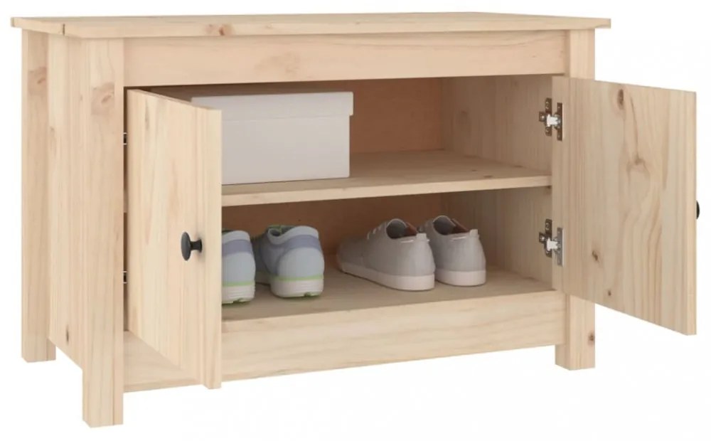 vidaXL tömör fenyőfa cipősszekrény 70 x 38 x 45,5 cm