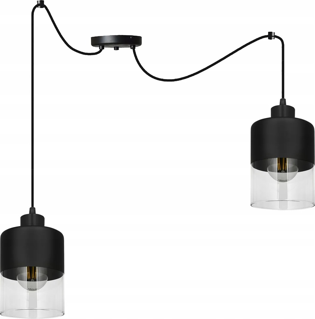 Mennyezeti Led Csillár Plafon Fekete Loft 2xE27 Nappali