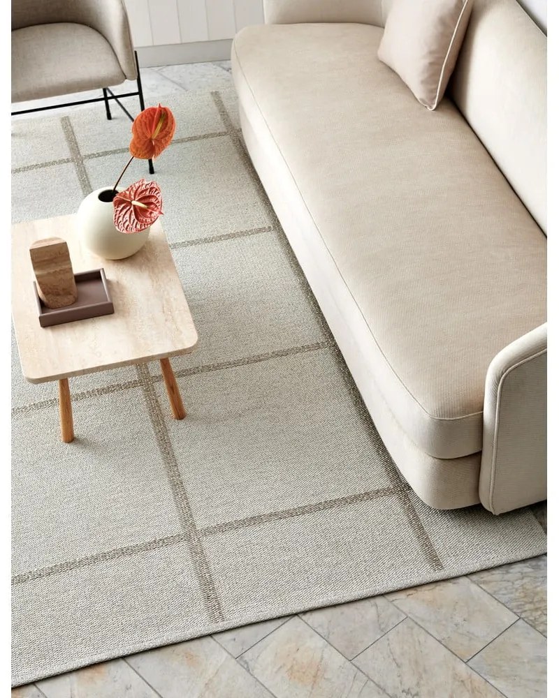 Krémszínű kültéri-beltéri futószőnyeg 70x225 cm Ada Fossil – Pappelina