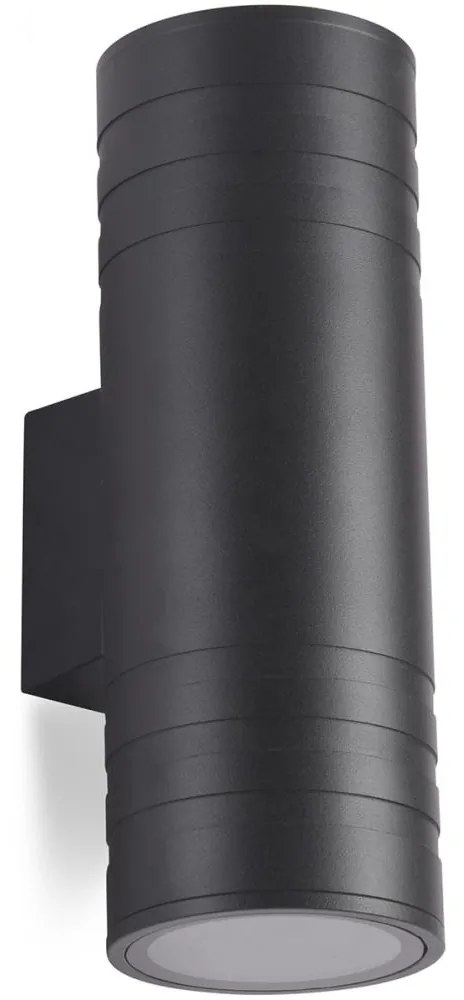 Kobi Kültéri fali lámpa 2xGU10/35W/230V IP54 kerek fekete KB0373